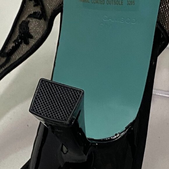 Betsey Johnson SB-Nikki Black Mesh Beaded Slingback Heels Size 6M - Picture 5 of 15